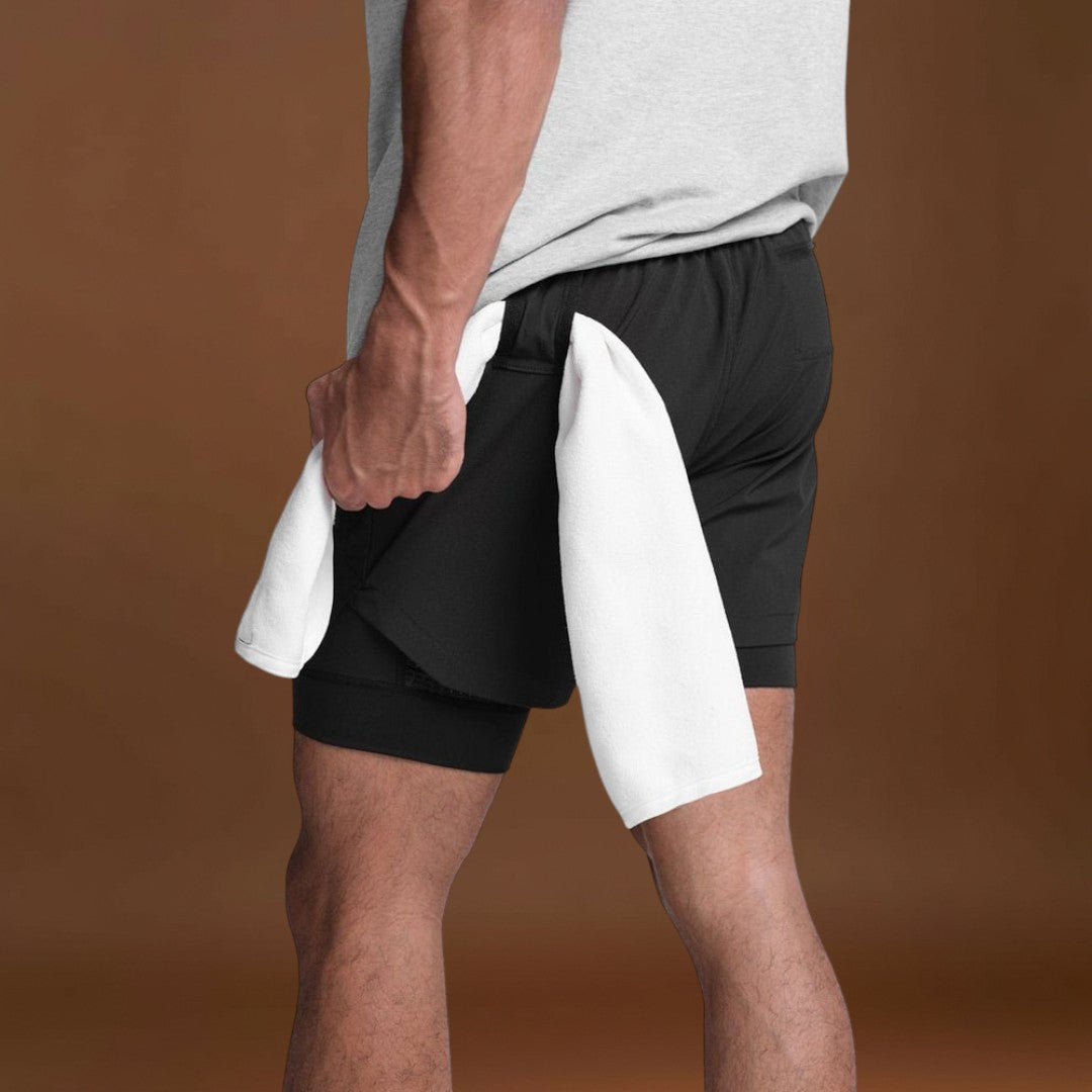 Calções de Ginásio - Mistura de Poliéster Leve e Grande Mobilidade