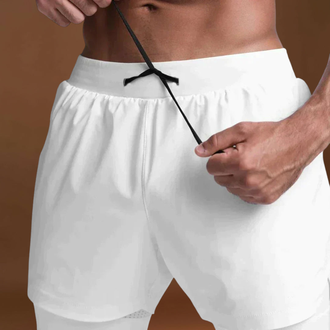 Calções de Ginásio - Mistura de Poliéster Leve e Grande Mobilidade