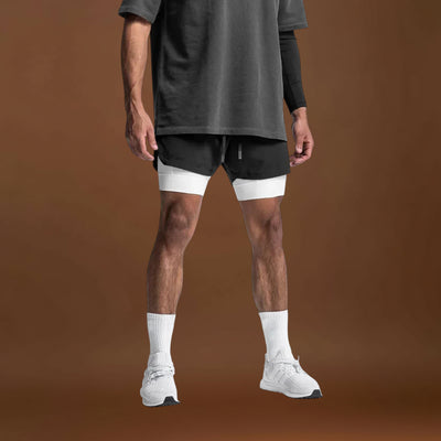 Calções de Ginásio - Mistura de Poliéster Leve e Grande Mobilidade