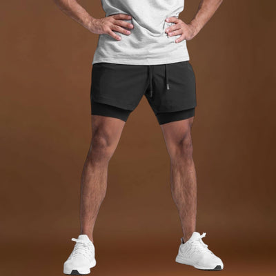 Calções de Ginásio - Mistura de Poliéster Leve e Grande Mobilidade