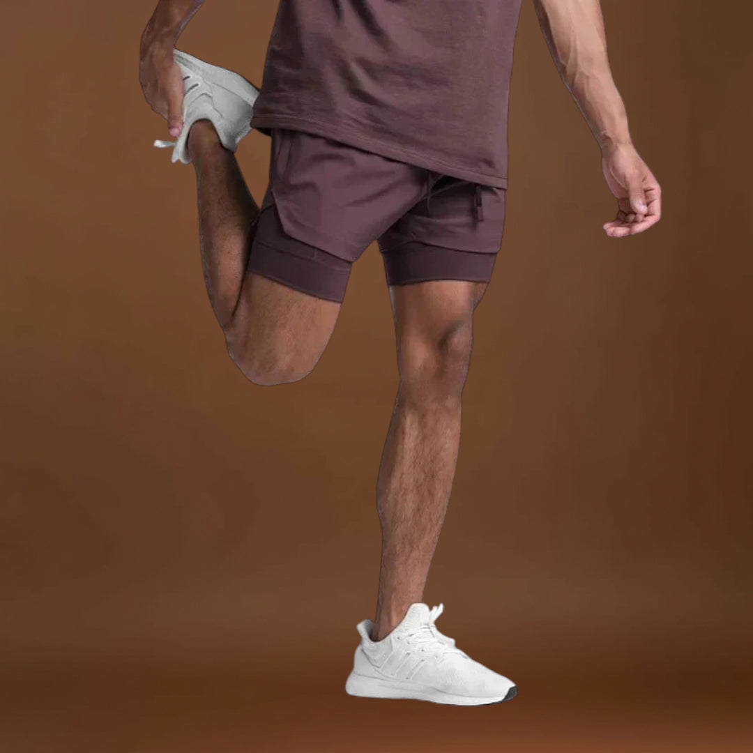 Calções de Ginásio - Mistura de Poliéster Leve e Grande Mobilidade