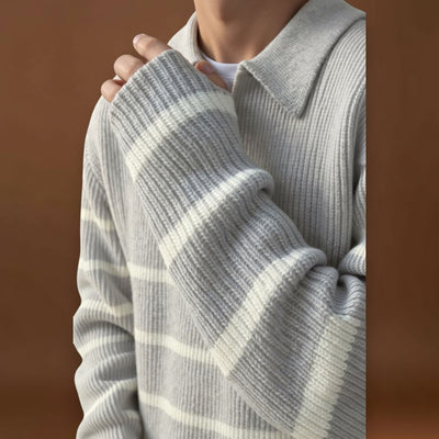 Constantino | Sweater Meio Zíper Listrado Polivalente