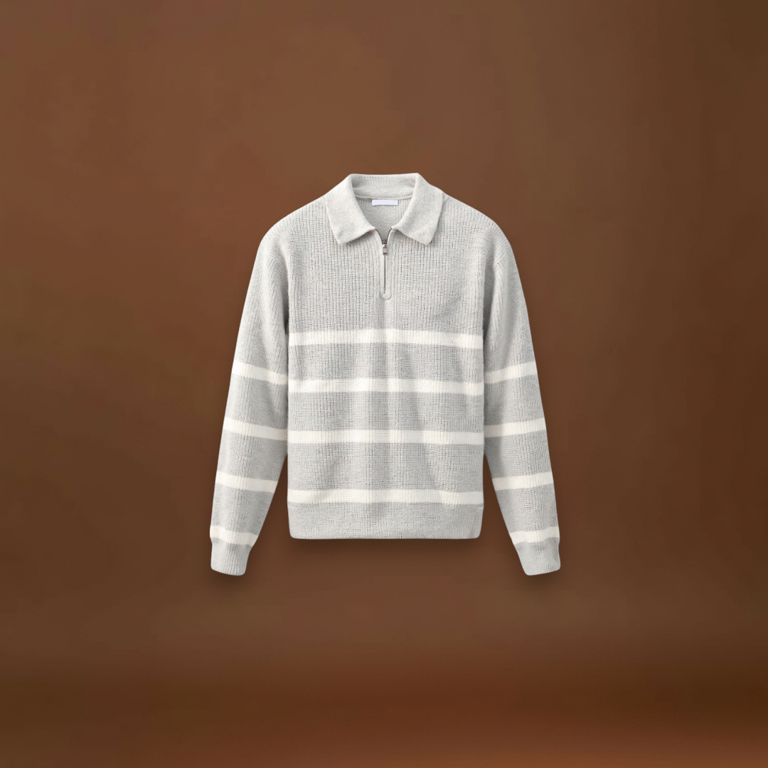 Constantino | Sweater Meio Zíper Listrado Polivalente