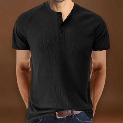 Camisa Henley - Com Abertura de Botões e Mistura Respirável e Suave