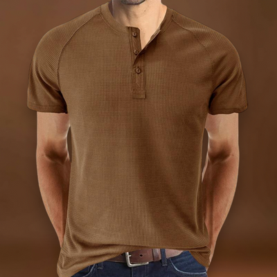 Camisa Henley - Com Abertura de Botões e Mistura Respirável e Suave