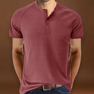 Camisa Henley - Com Abertura de Botões e Mistura Respirável e Suave