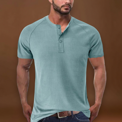 Camisa Henley - Com Abertura de Botões e Mistura Respirável e Suave
