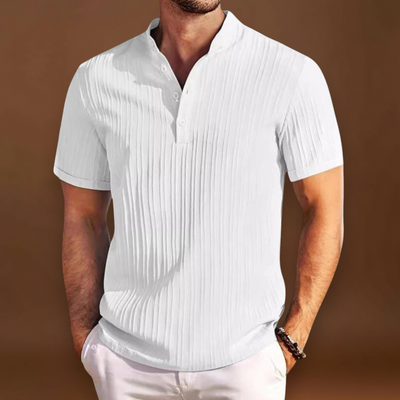 Camisa Henley - Placket Curto com Botões e Forma Flexível