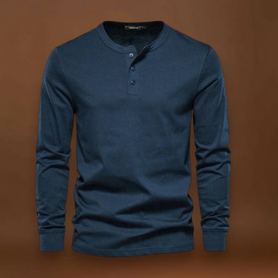 Camisa Henley - Mistura Suave com Botões e Ajuste Respirável