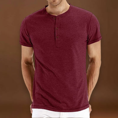 T-Shirt Henley – Malha Macia e Gola Ajustável