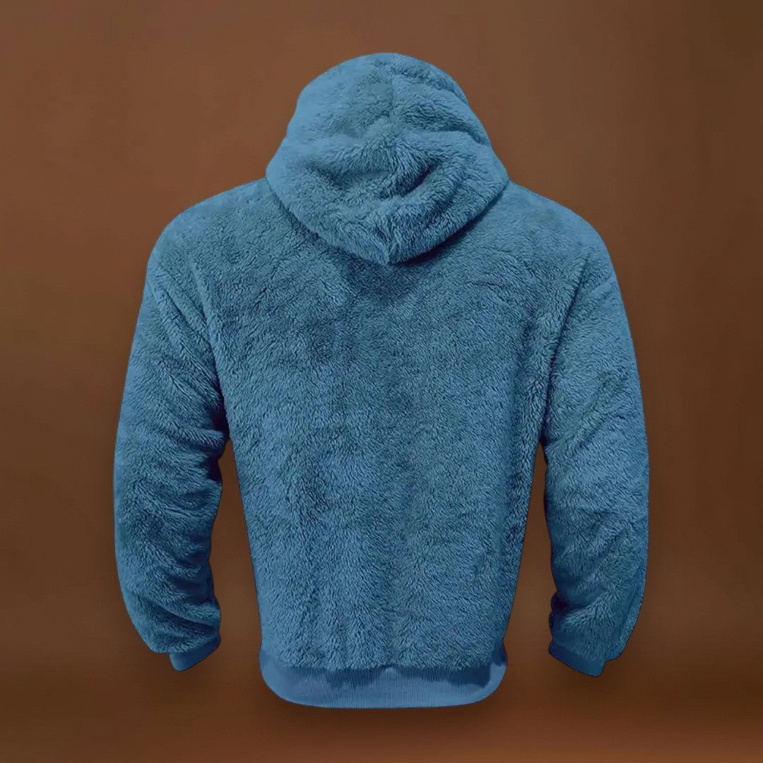 Hoodie - Mistura de Fleece com Capuz Integrado e Bolso Quente