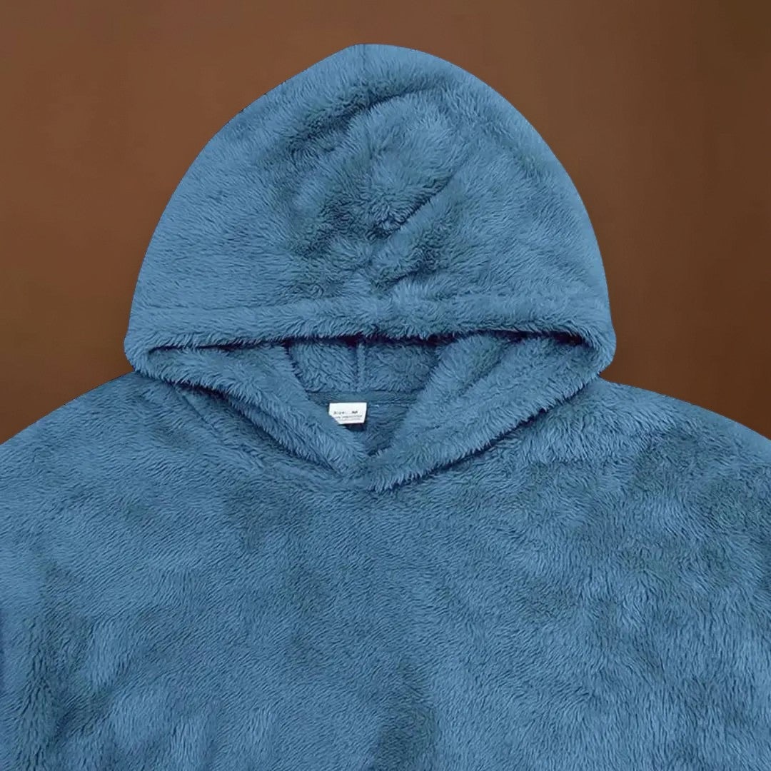 Hoodie - Mistura de Fleece com Capuz Integrado e Bolso Quente