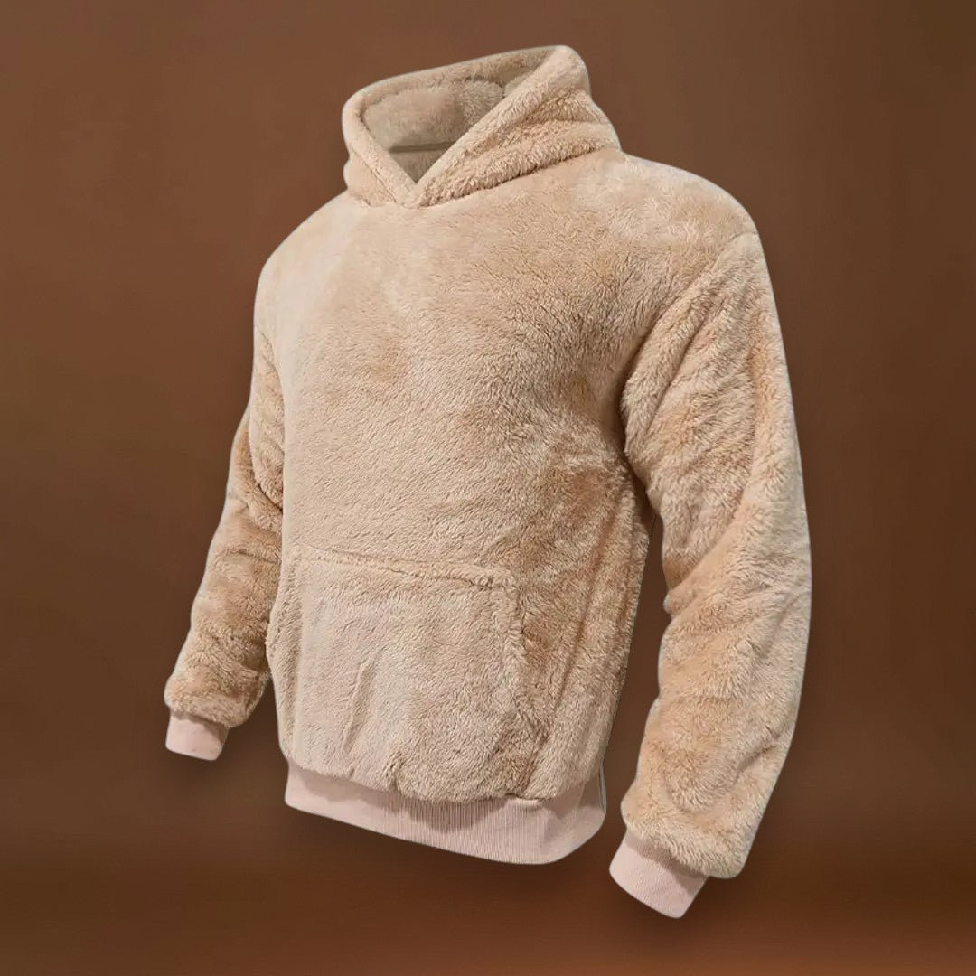 Hoodie - Mistura de Fleece com Capuz Integrado e Bolso Quente