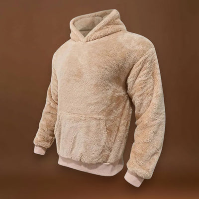 Hoodie - Mistura de Fleece com Capuz Integrado e Bolso Quente