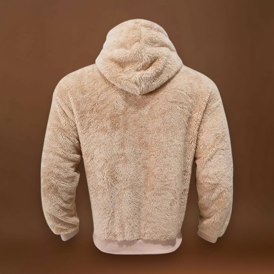 Hoodie - Mistura de Fleece com Capuz Integrado e Bolso Quente