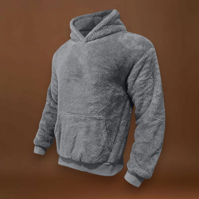 Hoodie - Mistura de Fleece com Capuz Integrado e Bolso Quente