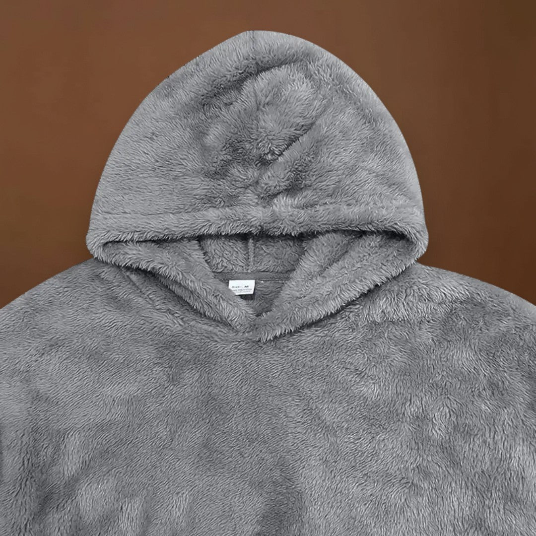 Hoodie - Mistura de Fleece com Capuz Integrado e Bolso Quente