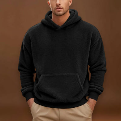Hoodie - Mistura de Fleece com Capuz Integrado e Bolso Quente