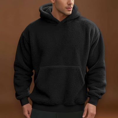 Hoodie - Mistura de Fleece com Capuz Integrado e Bolso Quente