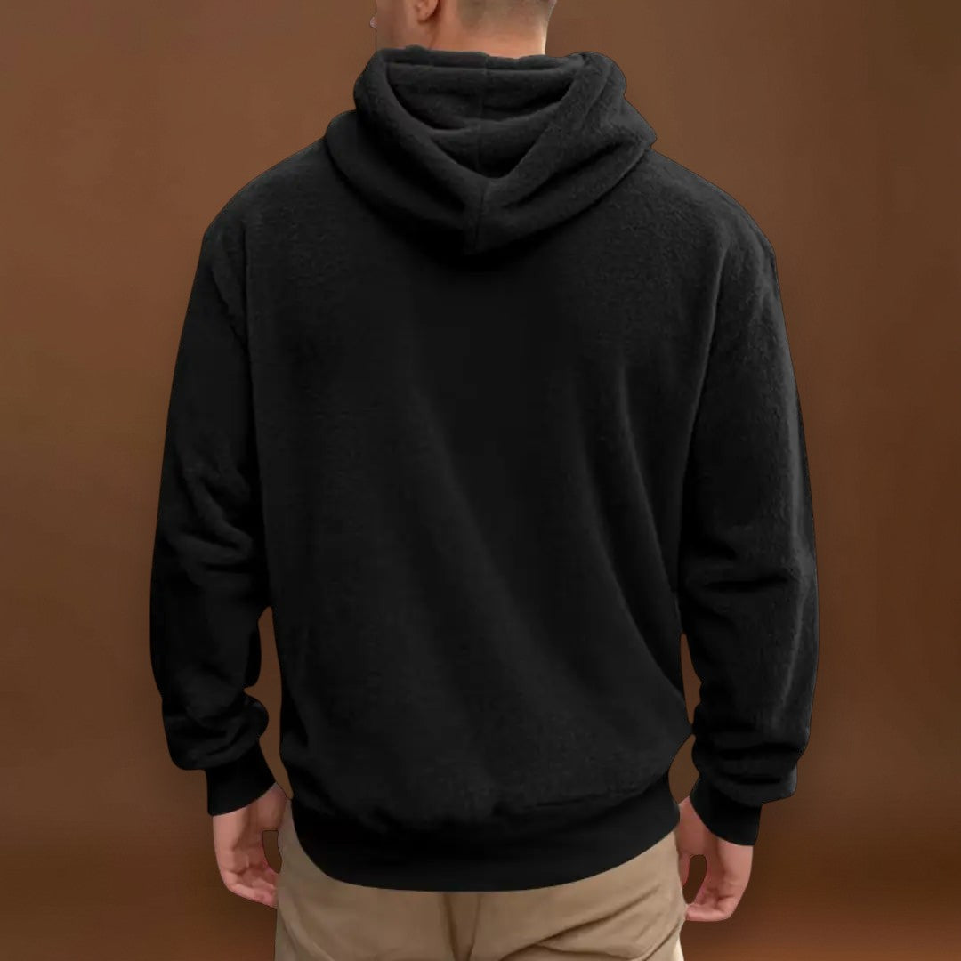 Hoodie - Mistura de Fleece com Capuz Integrado e Bolso Quente