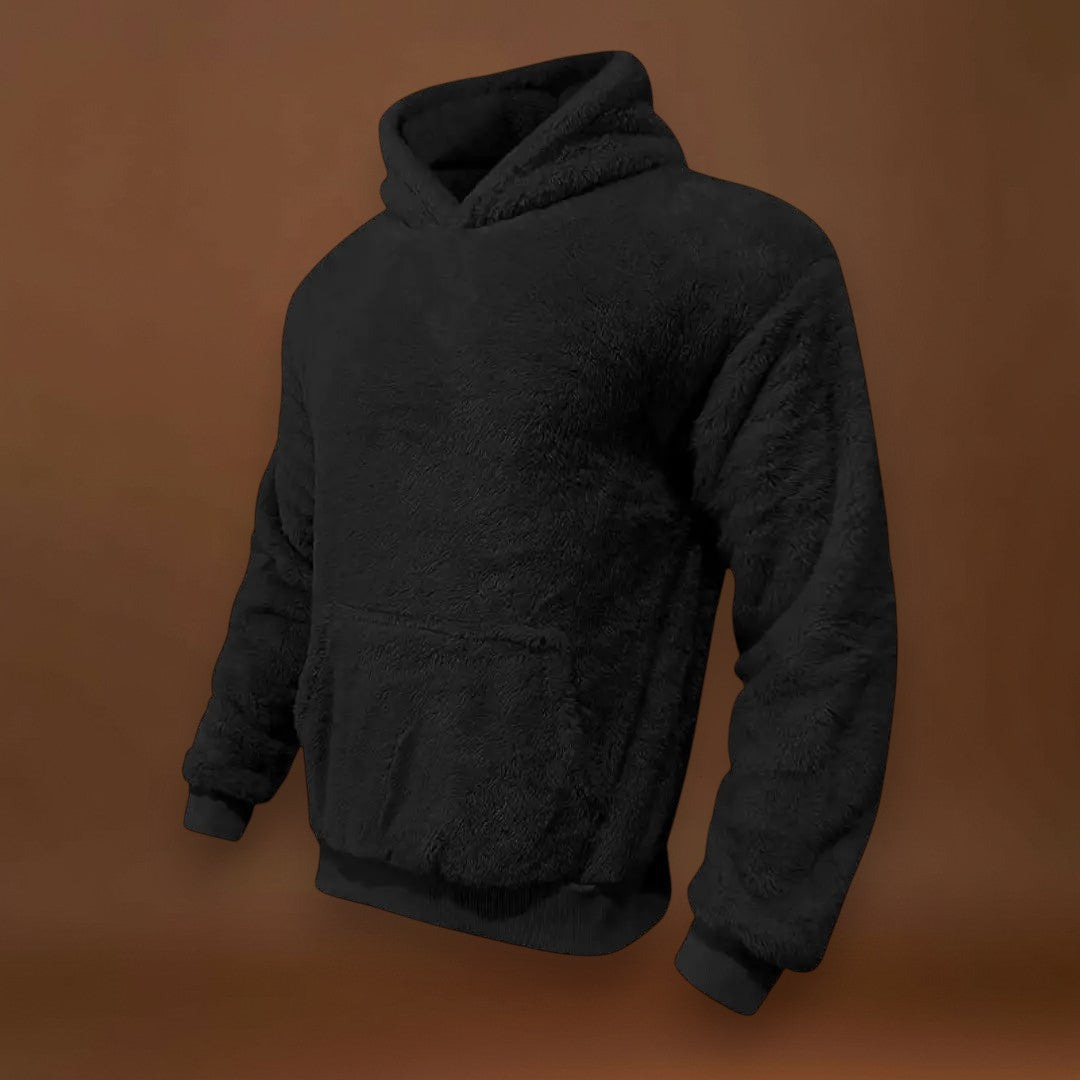 Hoodie - Mistura de Fleece com Capuz Integrado e Bolso Quente