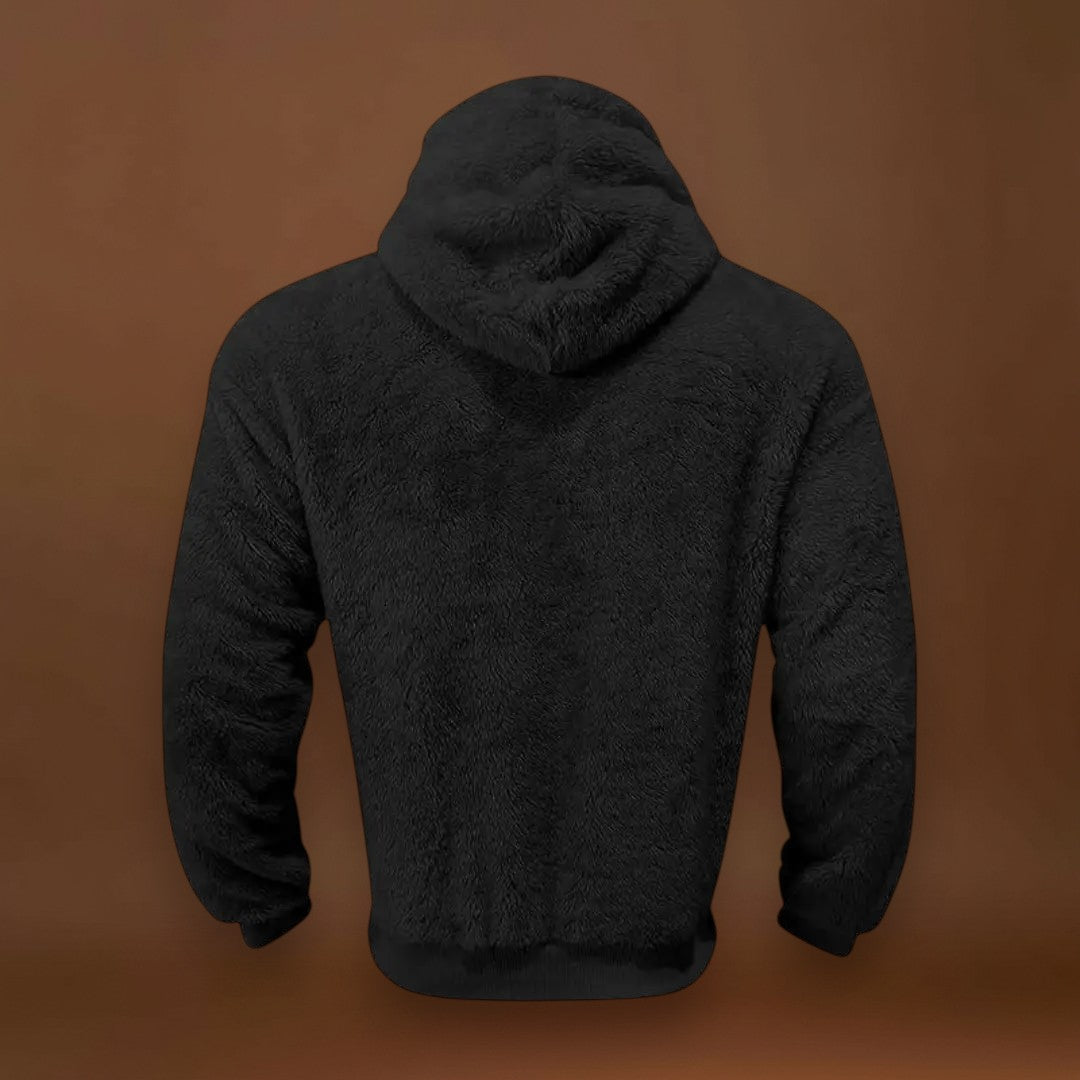 Hoodie - Mistura de Fleece com Capuz Integrado e Bolso Quente