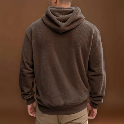 Hoodie - Mistura de Fleece com Capuz Integrado e Bolso Quente