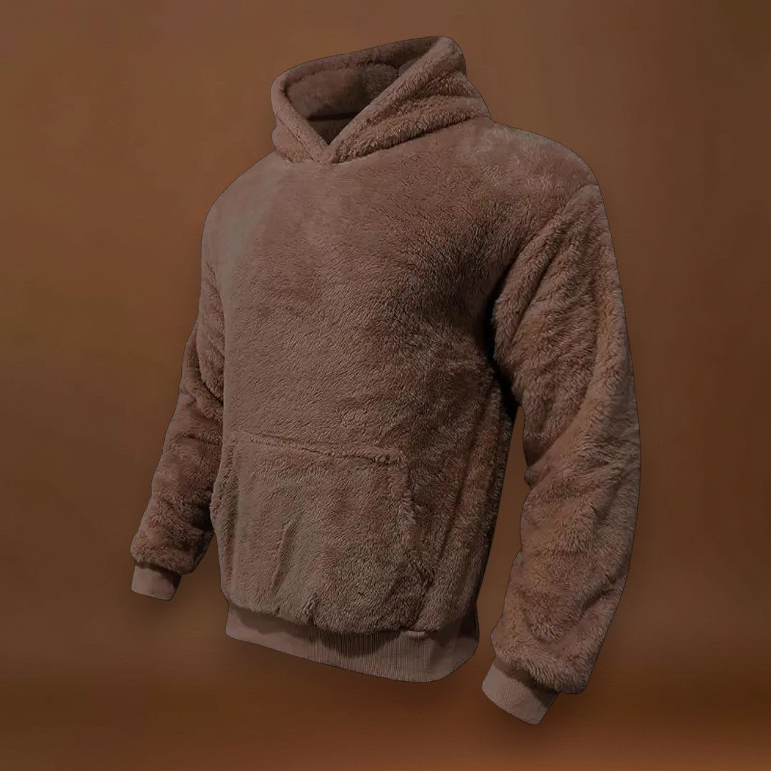 Hoodie - Mistura de Fleece com Capuz Integrado e Bolso Quente