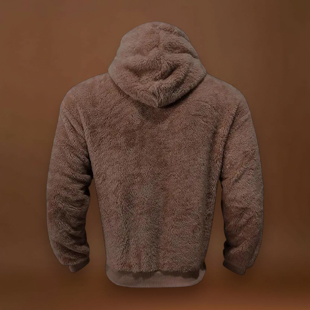 Hoodie - Mistura de Fleece com Capuz Integrado e Bolso Quente