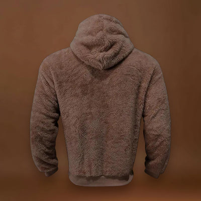 Hoodie - Mistura de Fleece com Capuz Integrado e Bolso Quente