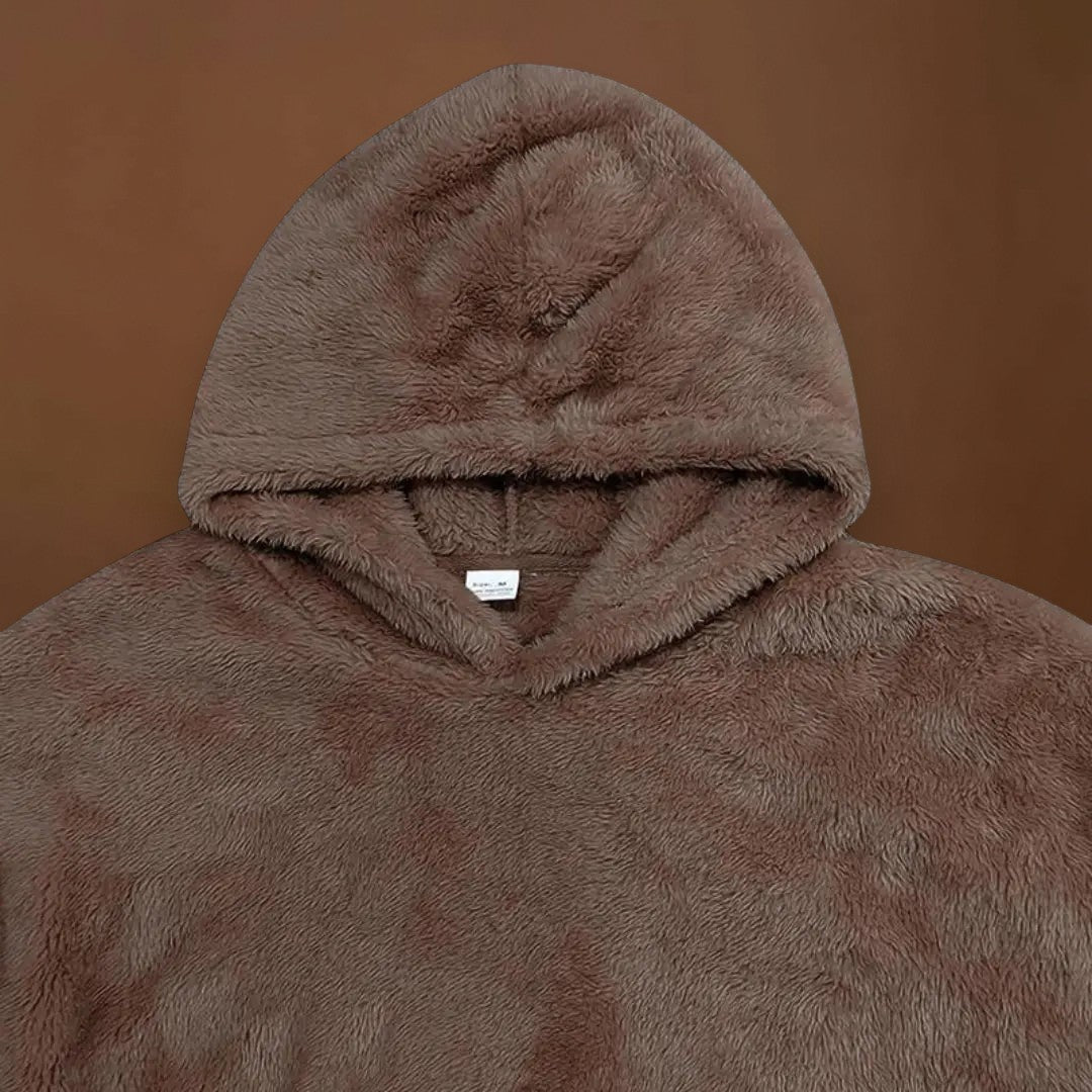 Hoodie - Mistura de Fleece com Capuz Integrado e Bolso Quente