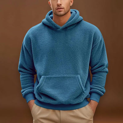 Hoodie - Mistura de Fleece com Capuz Integrado e Bolso Quente