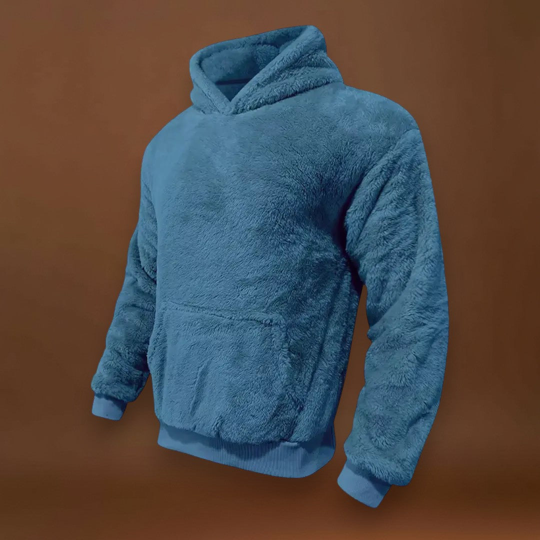 Hoodie - Mistura de Fleece com Capuz Integrado e Bolso Quente