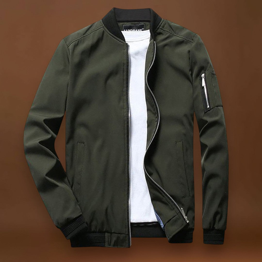 Casaco – Bomber em Mistura de Poliéster e Cintura Ajustada à Prova de Água