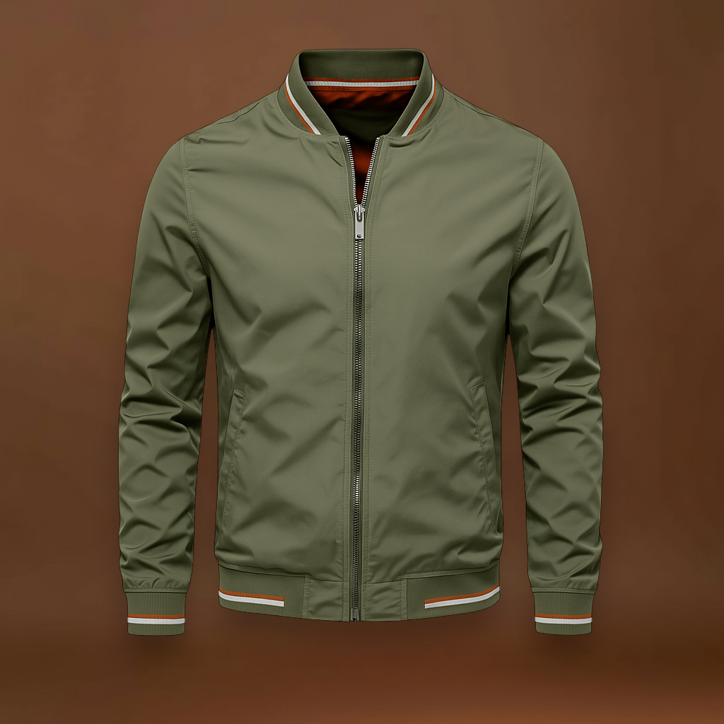 Casaco - Mistura de Poliéster com Gola Canelada e Camadas Fáceis