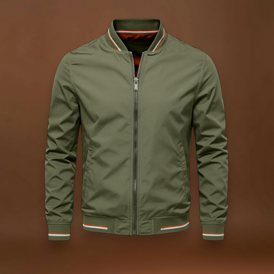 Casaco - Mistura de Poliéster com Gola Canelada e Camadas Fáceis