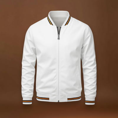 Casaco - Mistura de Poliéster com Gola Canelada e Camadas Fáceis