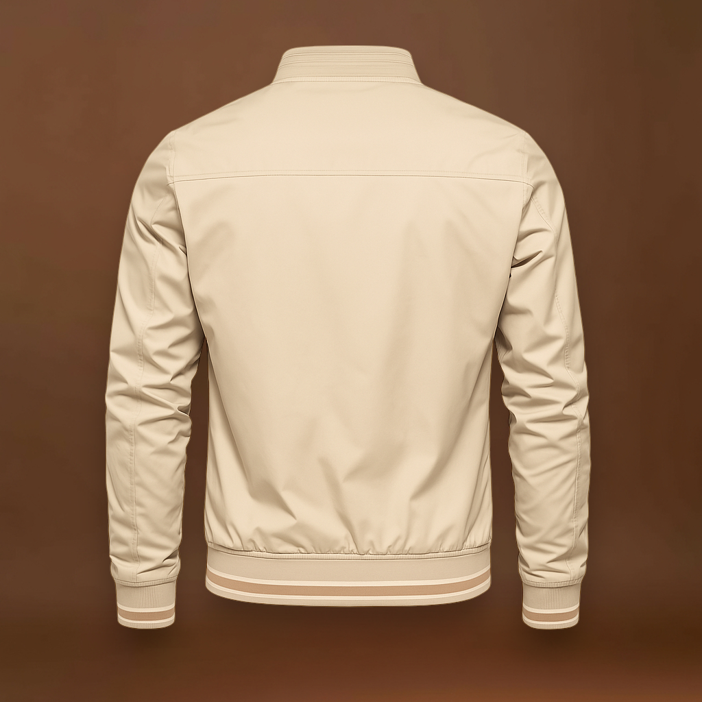 Casaco - Mistura de Poliéster com Gola Canelada e Camadas Fáceis