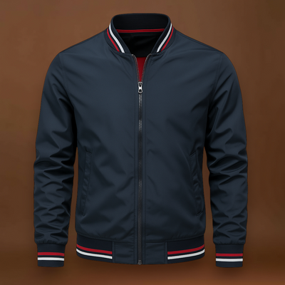 Casaco - Mistura de Poliéster com Gola Canelada e Camadas Fáceis