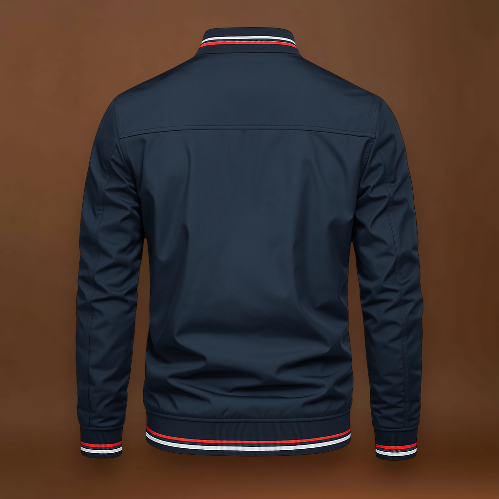 Casaco - Mistura de Poliéster com Gola Canelada e Camadas Fáceis