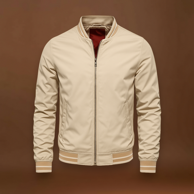 Casaco - Mistura de Poliéster com Gola Canelada e Camadas Fáceis