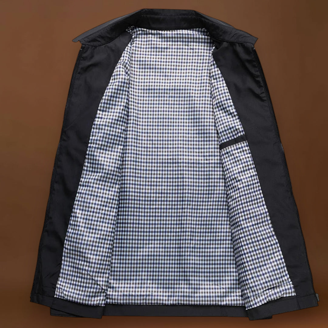 Casaco - Mistura de Poliéster Fino Ajustado e Resistente ao Vento