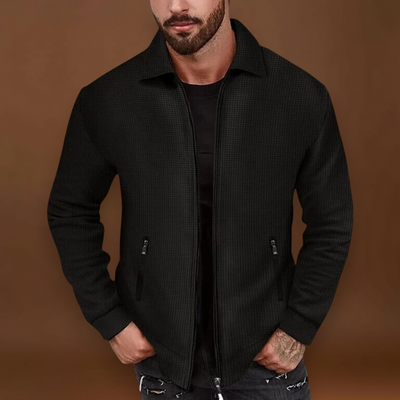 Casaco – Mistura Suave de Malha em Waffle e Forma Estruturada