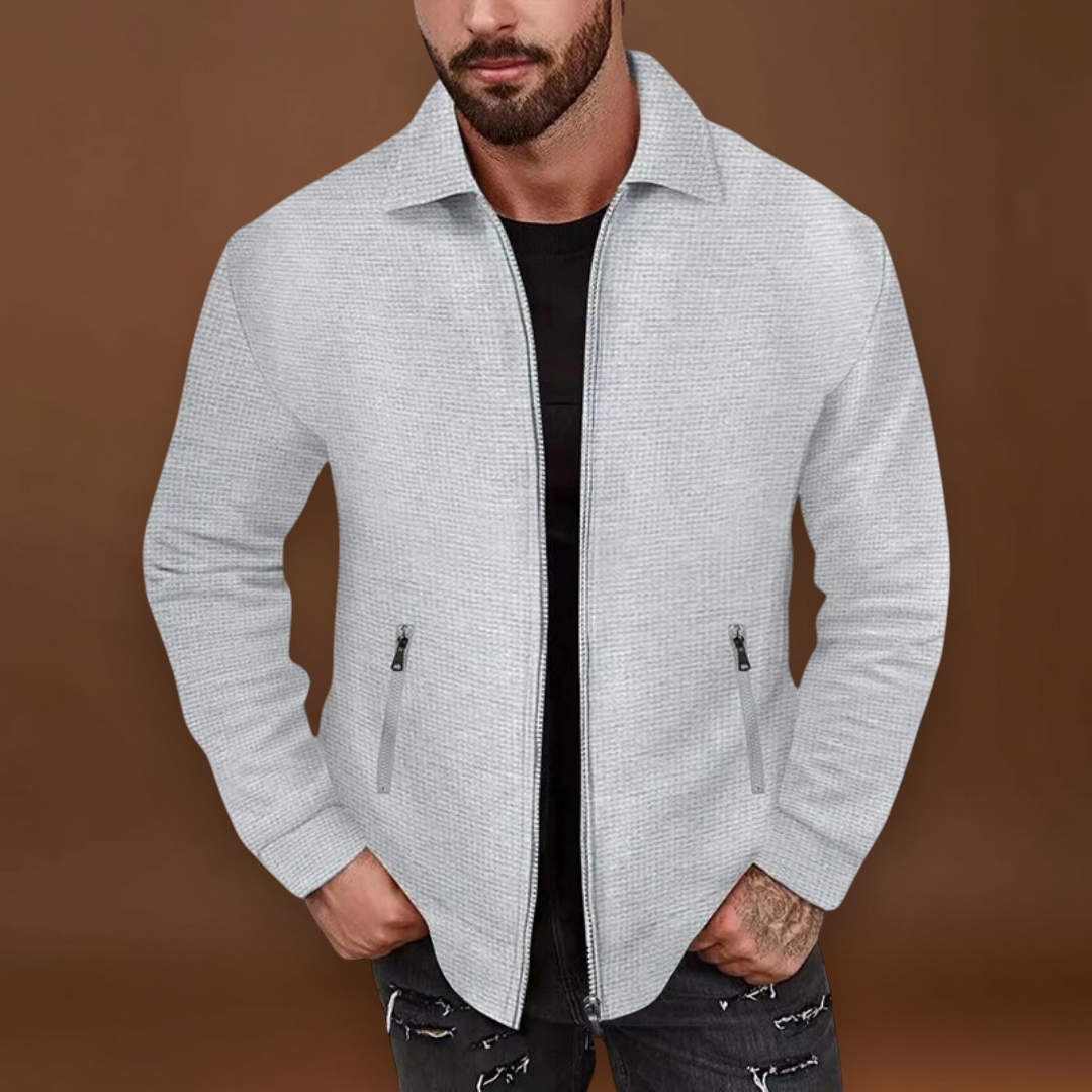 Casaco – Mistura Suave de Malha em Waffle e Forma Estruturada