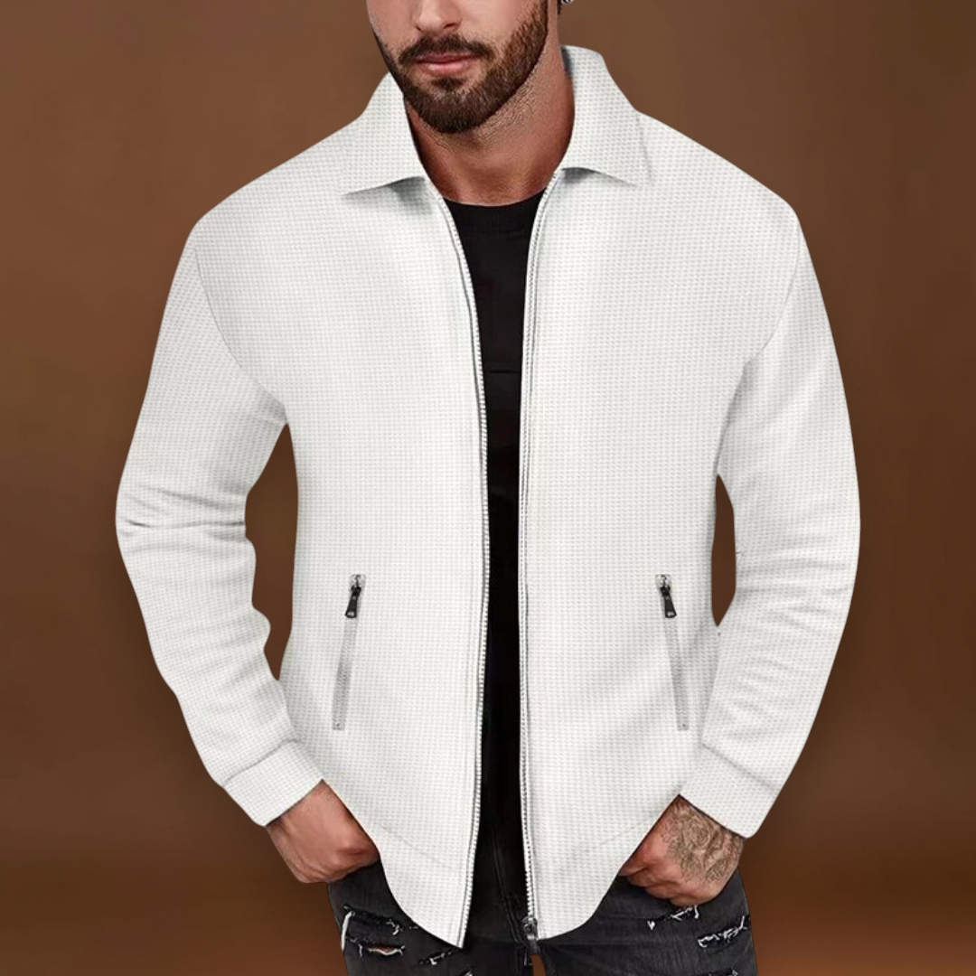 Casaco – Mistura Suave de Malha em Waffle e Forma Estruturada