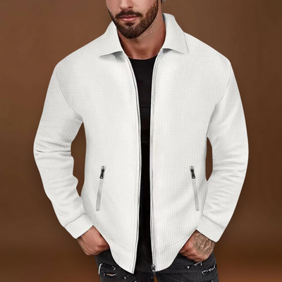 Casaco – Mistura Suave de Malha em Waffle e Forma Estruturada