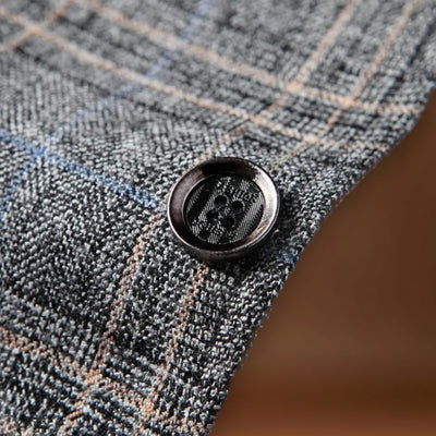 Casaco – Tweed de Mistura Suave com Padrão Xadrez e Corte Estruturado