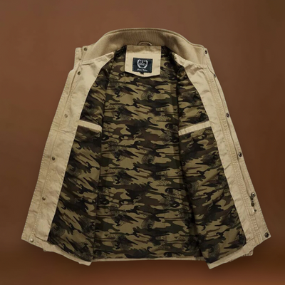 Casaco - Gola Alta, Layout de Múltiplos Bolsos e Construção Durável