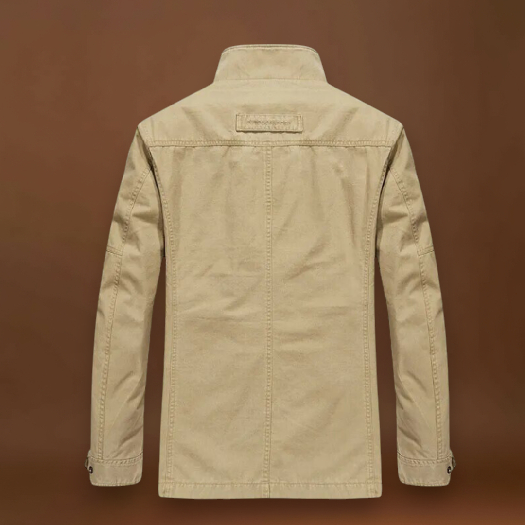 Casaco - Gola Alta, Layout de Múltiplos Bolsos e Construção Durável