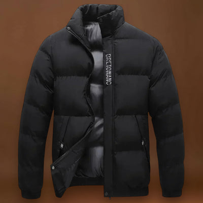 Casaco - Gola Alta e Mistura de Poliéster Resistente ao Vento